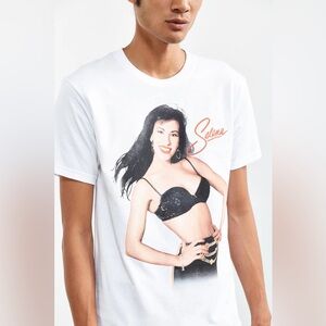 Band Tees × Urban Outfitters SELENA signature graphic white tee t-shirt - Medium